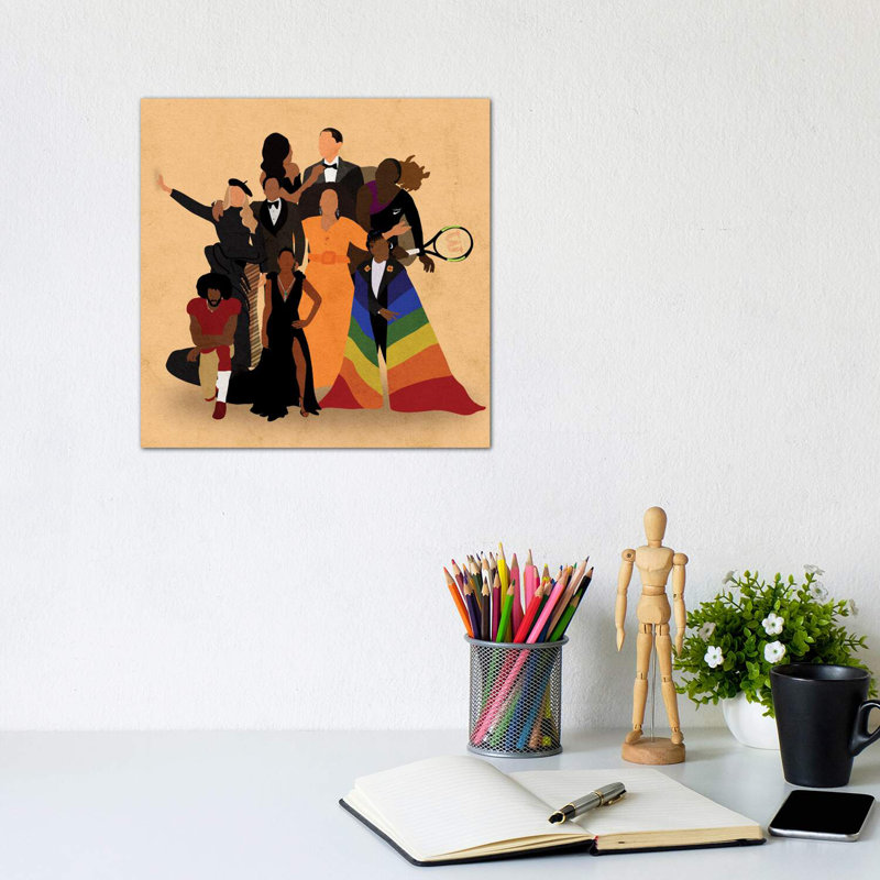 Black Icons by Reyna Noriega - Wrapped Canvas Print, 30.48 cm H x 30.48 cm W