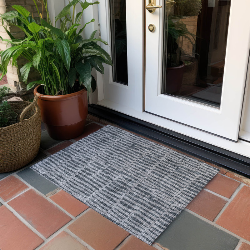 Borman Striped Indoor / Outdoor Rug, Rectangle 1'8" x 2'6"
