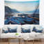 Tapisserie lacustre en bois bleu-28496613