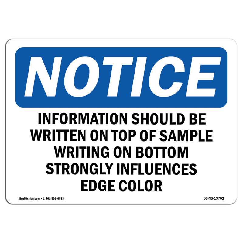 Information Should Be Written on Top of Sign