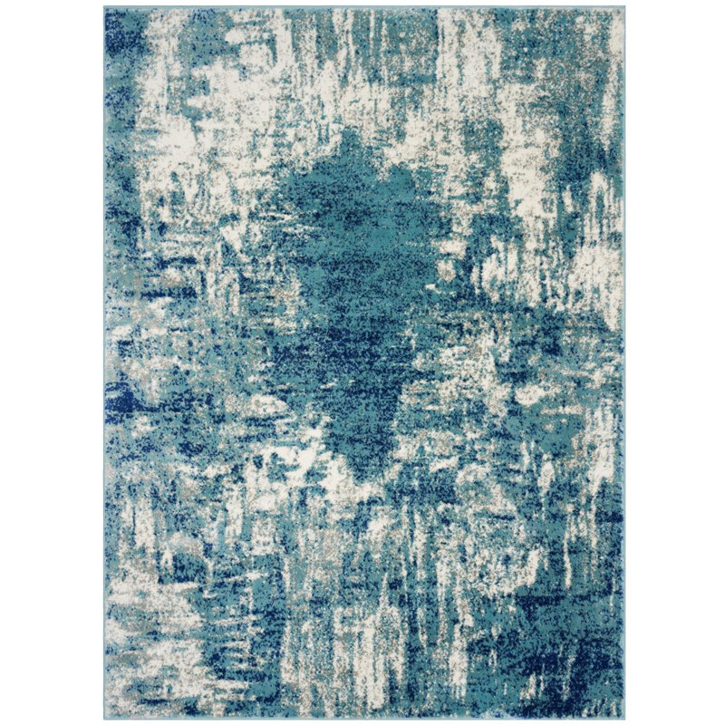 Tapis à motif abstrait moderne Collection Luxe Weavers Victoria, Rectangle 4 pi x 5 pi