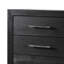 Commode haute 5 tiroirs Ashen, noire, métal chromé