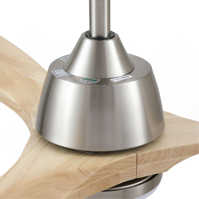 Éclairage de ventilateur de plafond à DEL intégré 52 po avec télécommande, Brushed Nickel