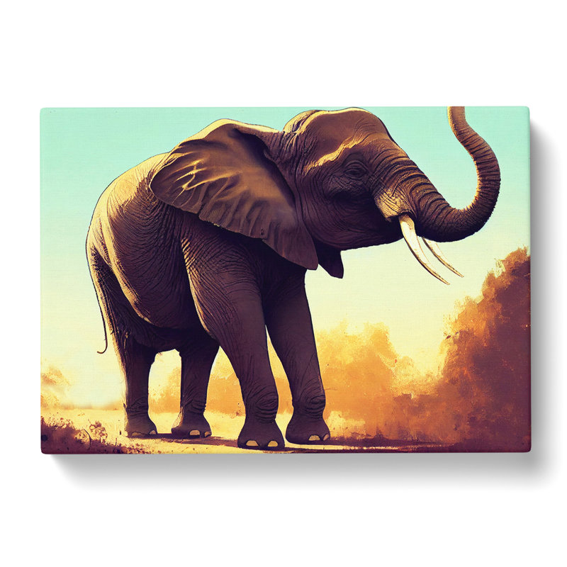 Elephant Portrait - Wrapped Canvas Print, 35cm H x 50cm W x 3cm D