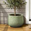 Grand pot de fleurs de jardin rond de 16 po de diamètre avec texture florale