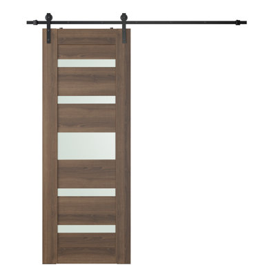 Avon Solid + Manufactured Wood Paneled without Installation Hardware Kit Barn Door