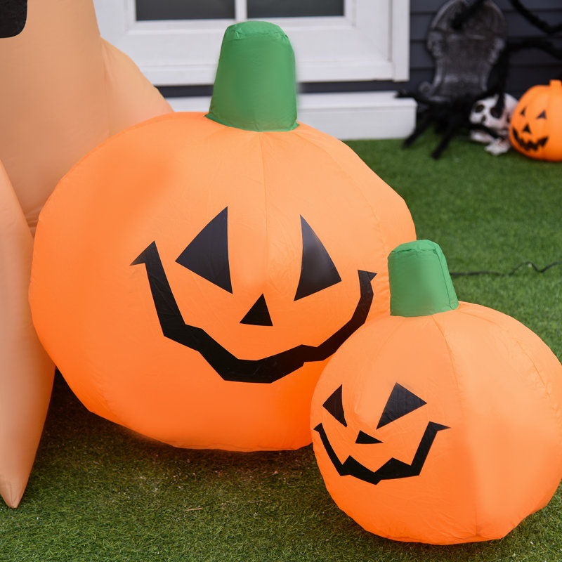 Arbre gonflable d'extérieur éclairé d'Halloween avec fantôme, lanternes et hibou