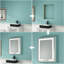 Miroir de salle de bain mural encastré à DEL anti-buée, mémoire, trois couleurs, deux bouchons pour votre brosse à dents électrique (24 po x 30 po)