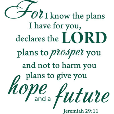 For I Know the Plans Jeremiah 29:11 Bible Verse Wall Decal - Inspirational Scripture Vinyl Sticker