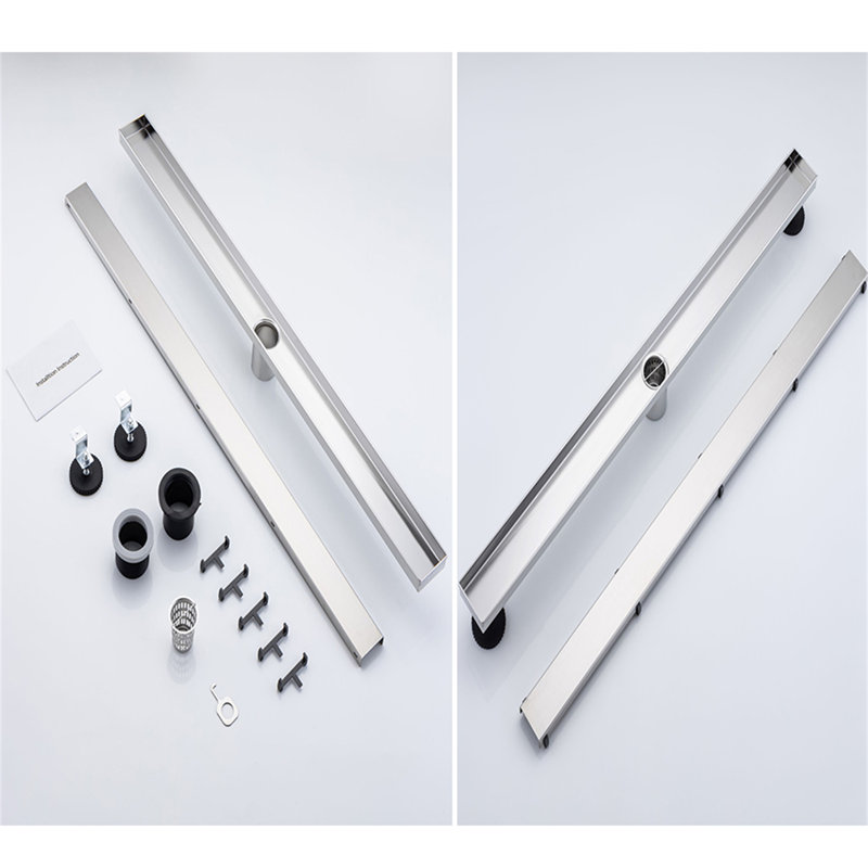 Drain de douche 36 po, Nickel brossé