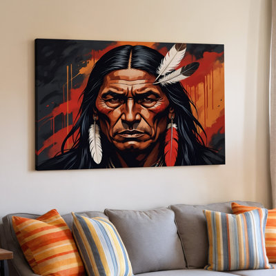 Impression sur toile Native American Warrior Feather