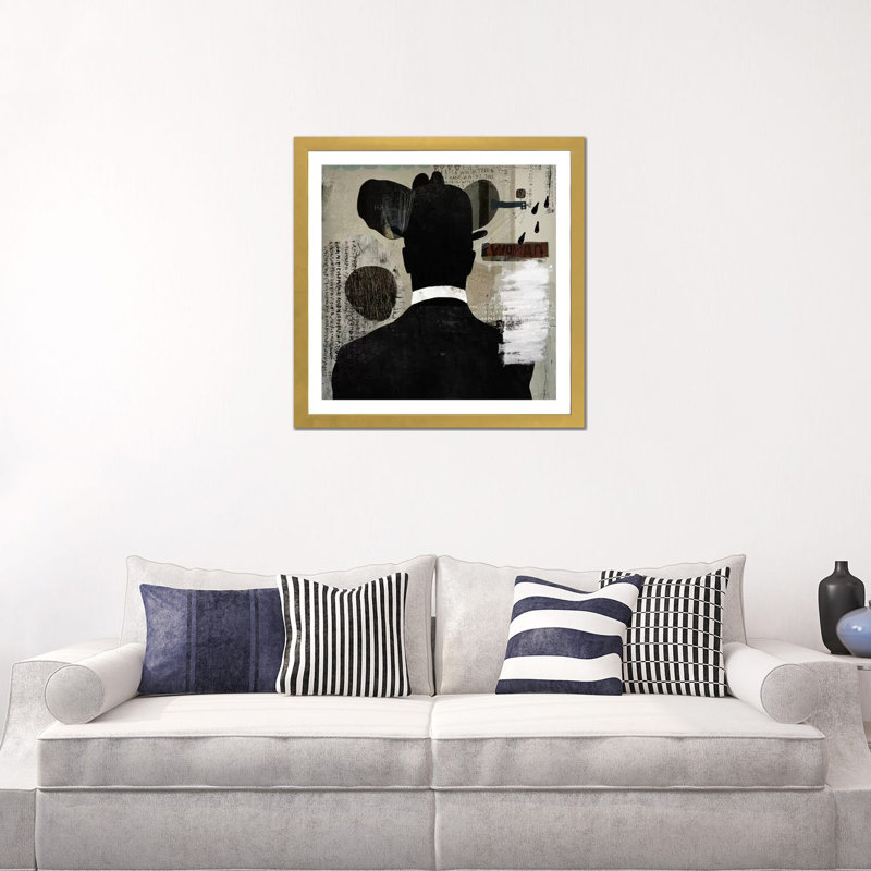 «Mystery Man» par Nikki Chu - reproduction, Encadrement doré, H 24 po x l 24 po x P 1 po