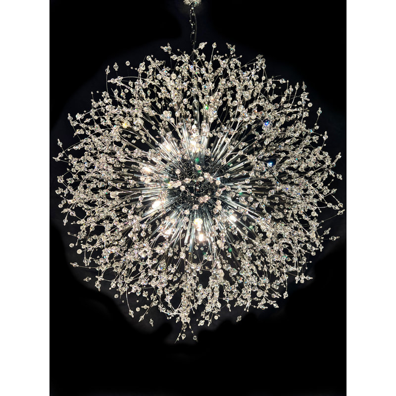 Nerisa 16 - Light Crystal Dimmable Sputnik Sphere Chandelier, Chrome