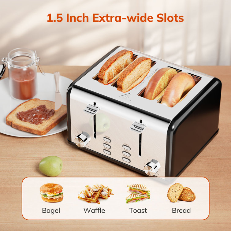 ZWILLING Enfinigy 4-Slice Toaster, Extra Wide 1.5 Slots for Bagels