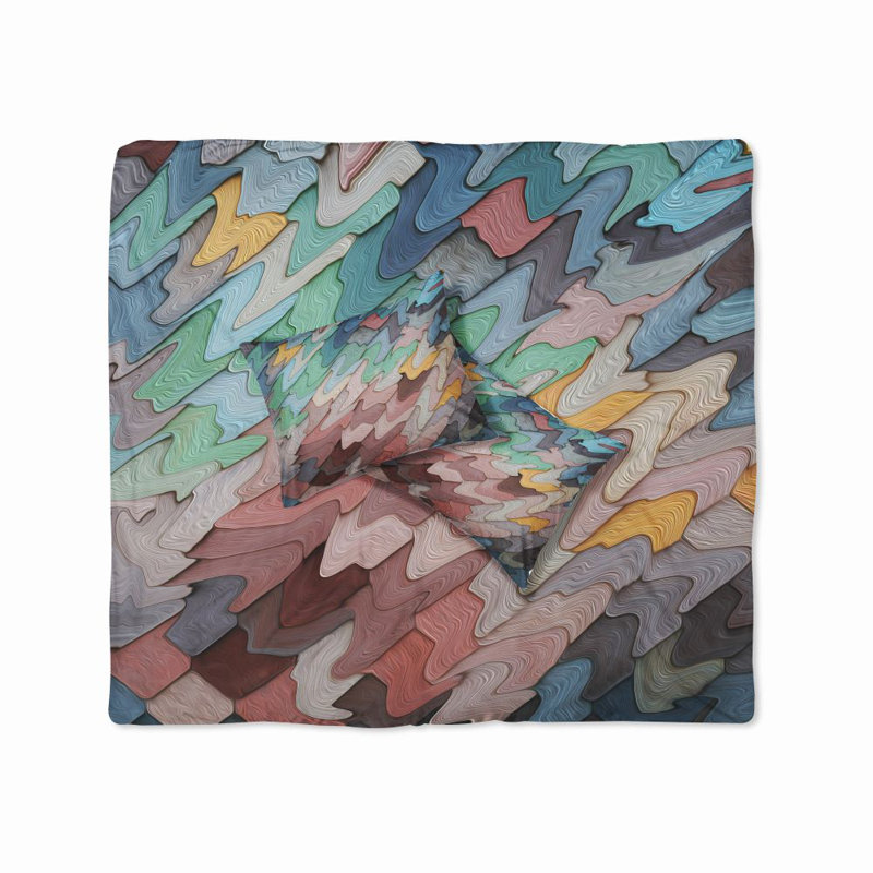 Abstract Polyester Duvet Cover, King Duvet Cover + 2 King Shams