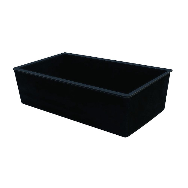 Zero 29.765'' L Single Bowl Granite Kitchen Sink, Total Black