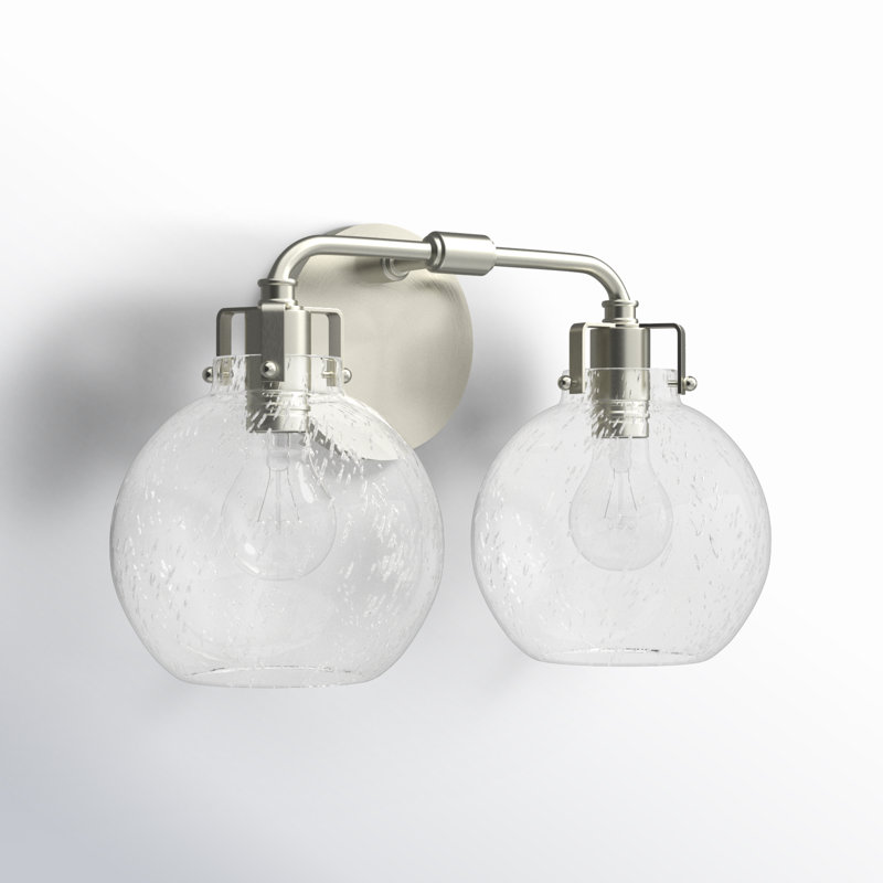 Clara 2-Light Vanity Light, Satin Nickel
