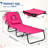 Beach Chaise Lounge Chair | 5-Position Adjustable Backrest W/ Face Hole Pillows-545385935