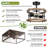2-Light Retro Semi Flush Mount Ceiling Light Fixture, Rustic Vintage Wood Ceiling Light Black Metal, Industrial Farmhouse Ceiling Lamp