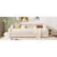 Lit de jour simple beige avec rangement et accoudoirs, unité rembourrée-790510857