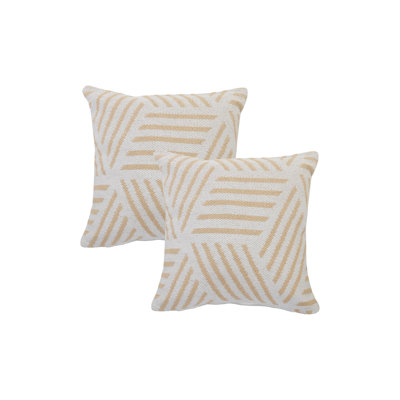 Housse de coussin décorative Salah géométrique contemporaine faite à la main 100 % coton
