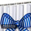 Rideau de douche bleu marine à rayures bleues avec 12 crochets-53373873
