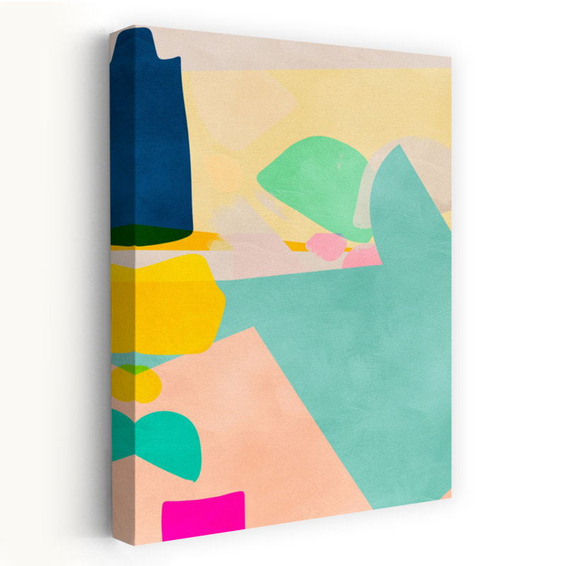 Art contemporain abstrait coloré, art contemporain printemps été, H 48 po x l 32 po