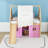 Imaginative House Loft Bed with Slide and Tent-129037204