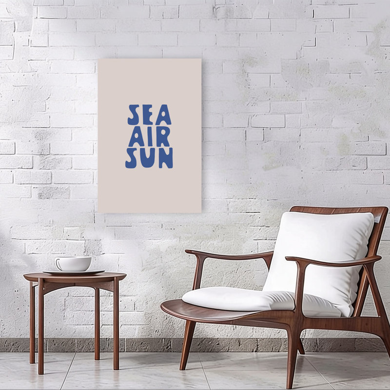 Art mural côtier contemporain serein abstrait, 36" H x 24" W