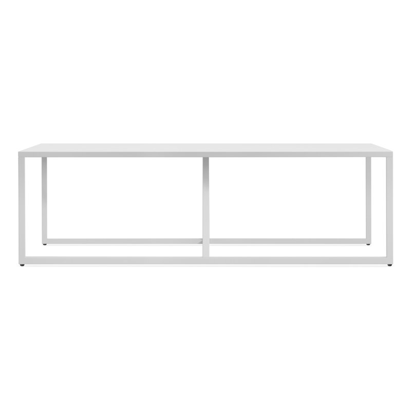 Strut Coffee Table, White, 14" H x 54" L x 20" W