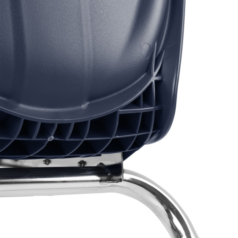 Chaises de classe empilables en plastique avec sièges profilés Shapes Series (ensemble de 4), Bleu marine, 14 po