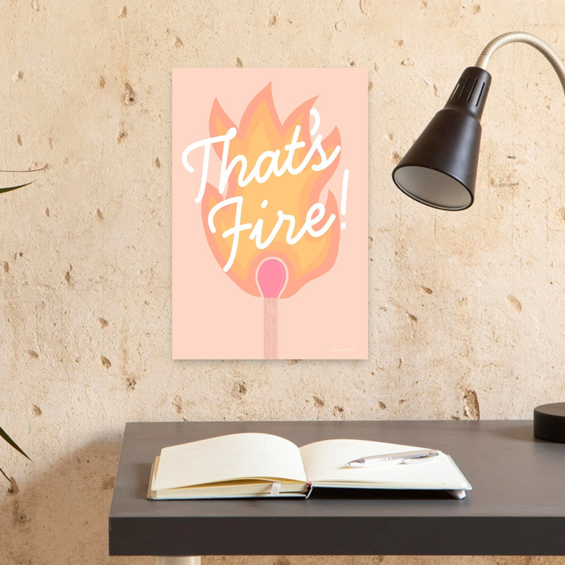 C'est du feu! Art mural contemporain contemporain ludique, H 18 po x l 12 po