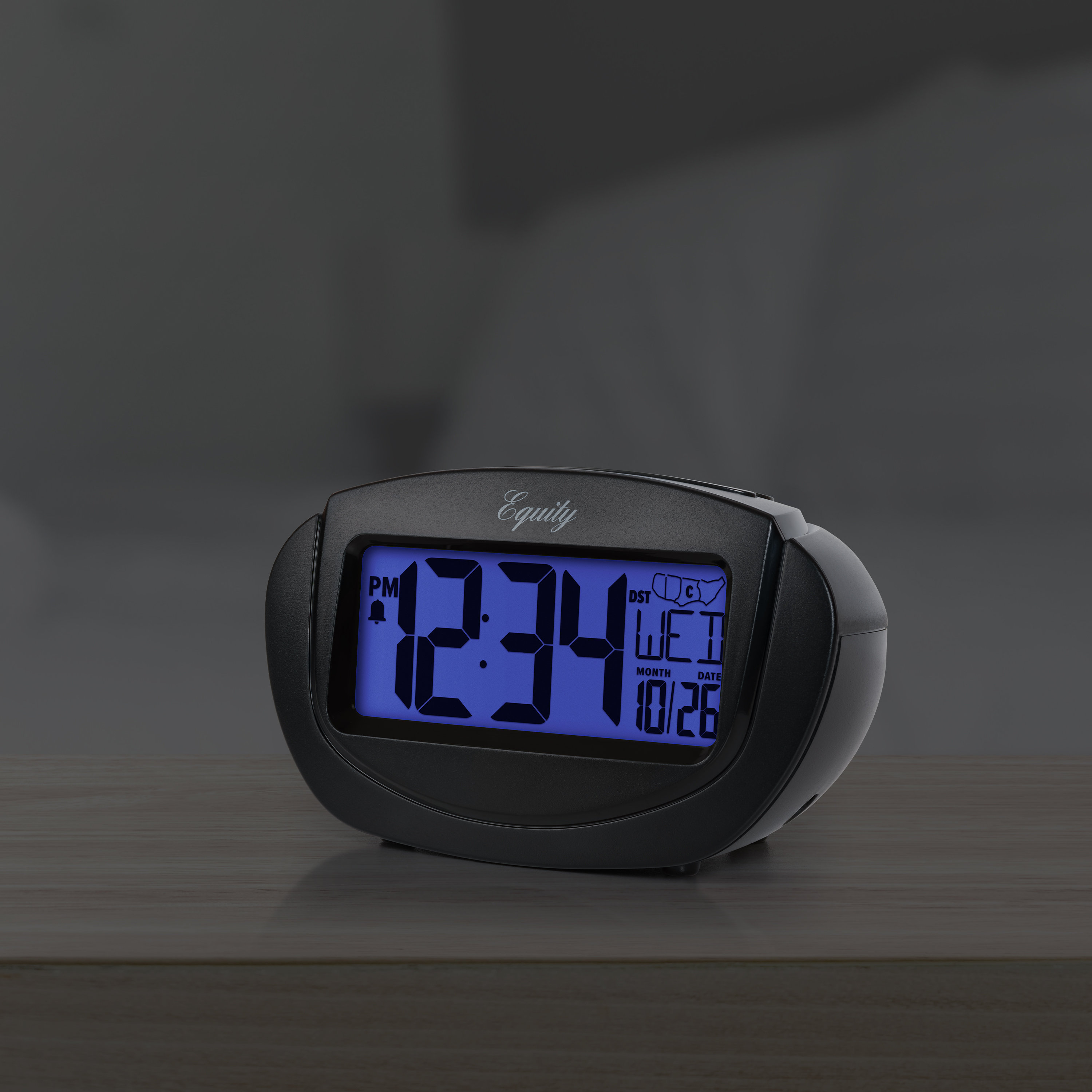 Latitude Run® Digital Insta-set Tabletop Alarm Clock In Black | Wayfair