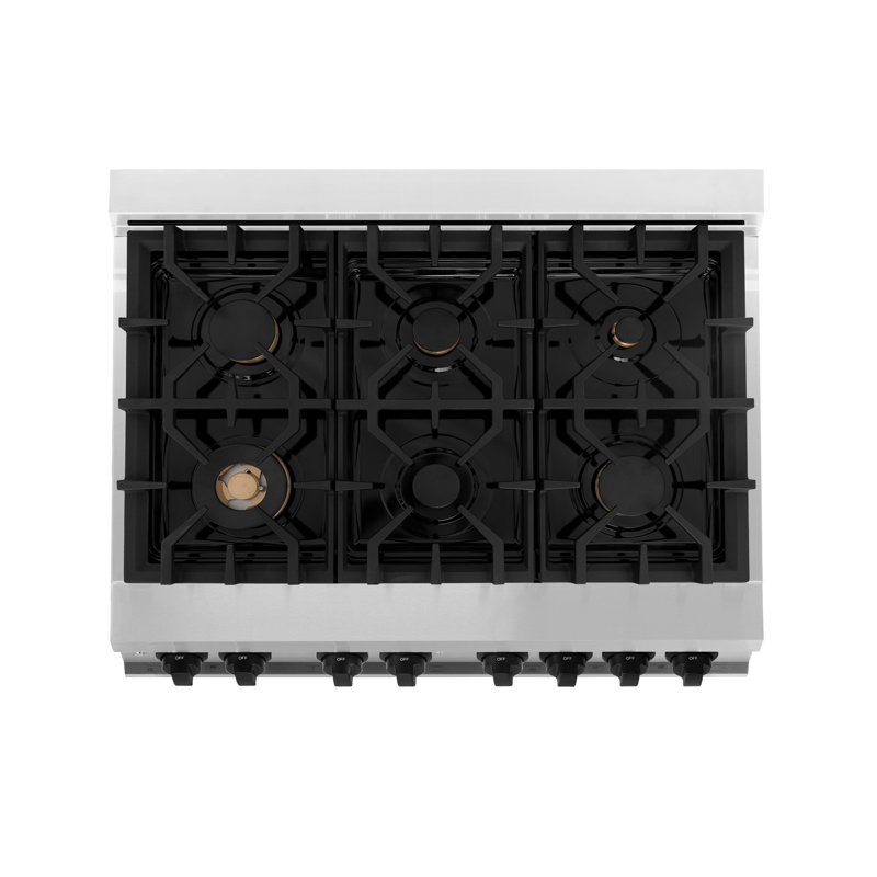 ZLINE Autograph 36" Legacy Dual Fuel Range w/ 6 Burners, Matte Black