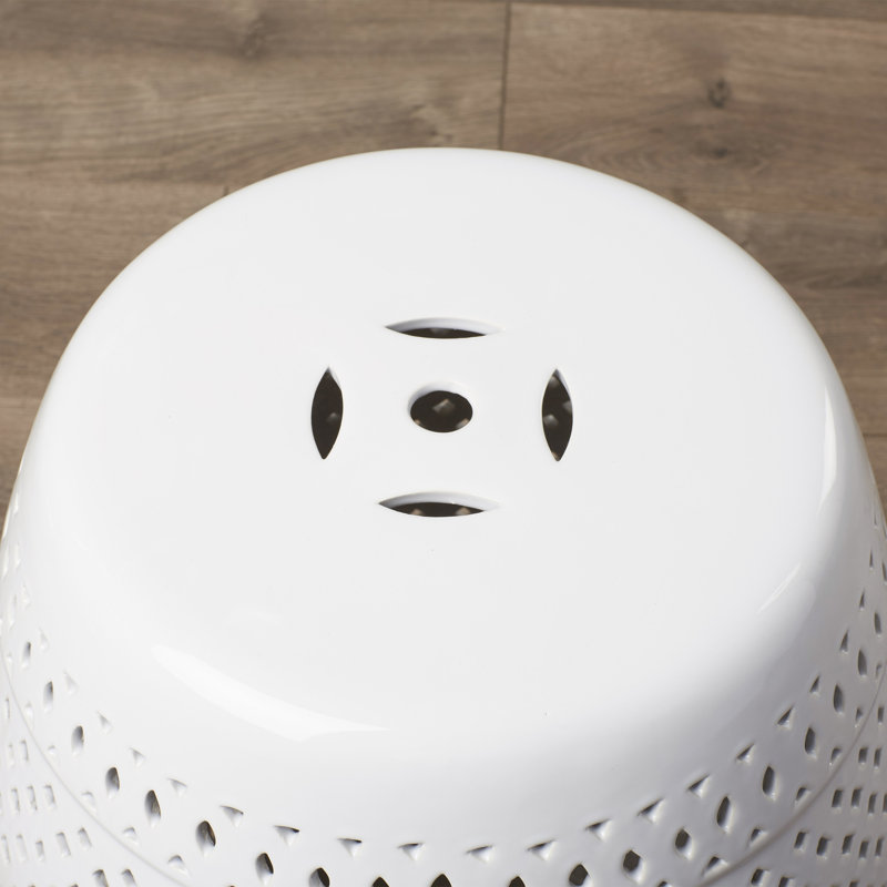 Tabouret de jardin en céramique Duro, Blanc