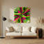 «Geometric Abstraction 45», art mural en métal vert-565819208