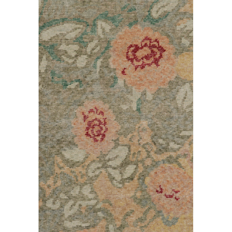 Distressed Homage Wool Floral Area Rug, Runner 2'6" x 10'