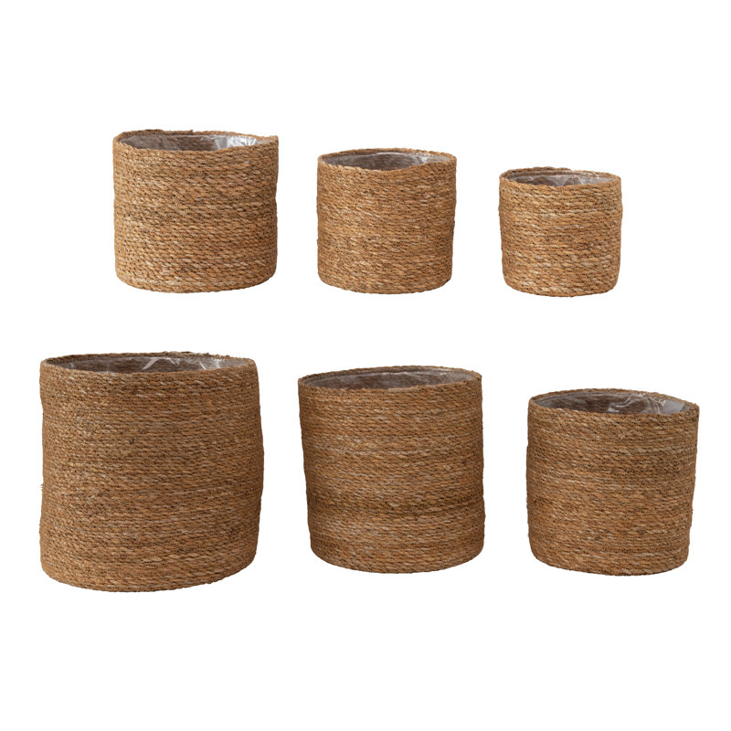 Paniers en ruppie maritime tissés à la main avec doublure en plastique