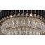 Lustre 16 lumières chromé et noir avec cristaux transparents