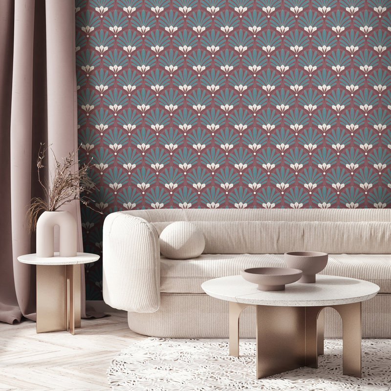 Papier peint art déco, Rouge