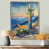 Toile avec cadre flottant or