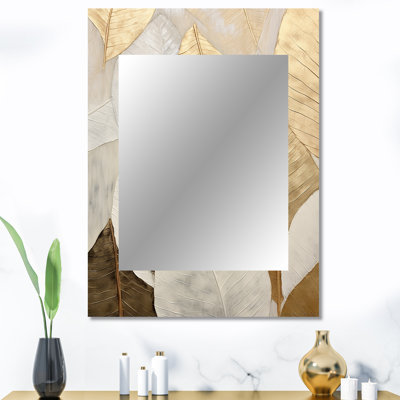 Miroir mural sur métal doré
