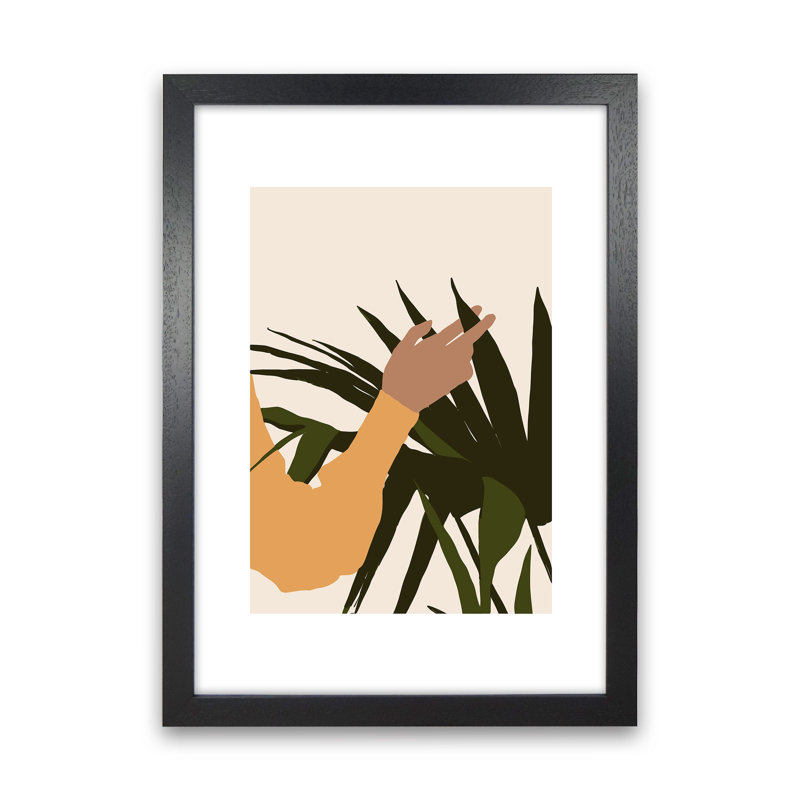 Mica Hand On Plant N5 by Pixy Paper - Print, Black Framed, 59.4cm H x 42cm W x 3cm D