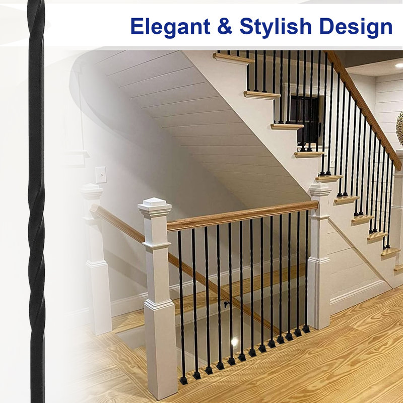10 pièces de barreaux d'escalier en métal avec balustrades décoratives - conception à double torsion