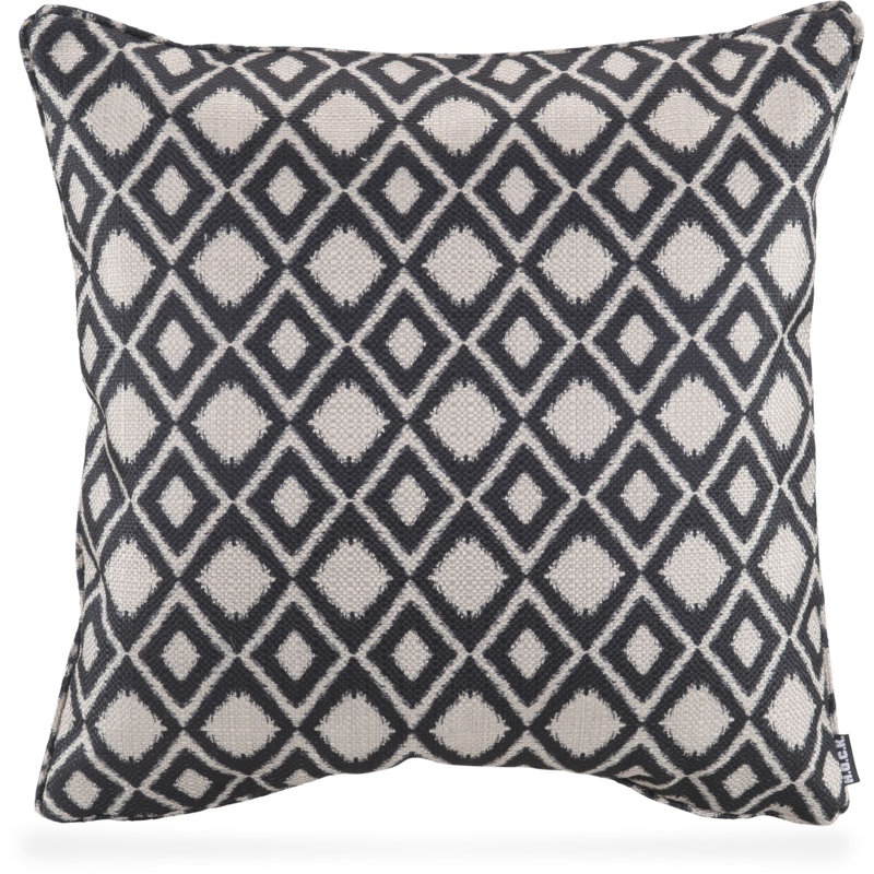 Peru Geometric Square Cushion, Black/White