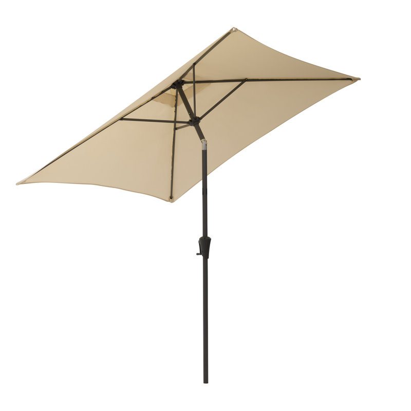 Parasol de marché carré Fidel, Blanc chaud