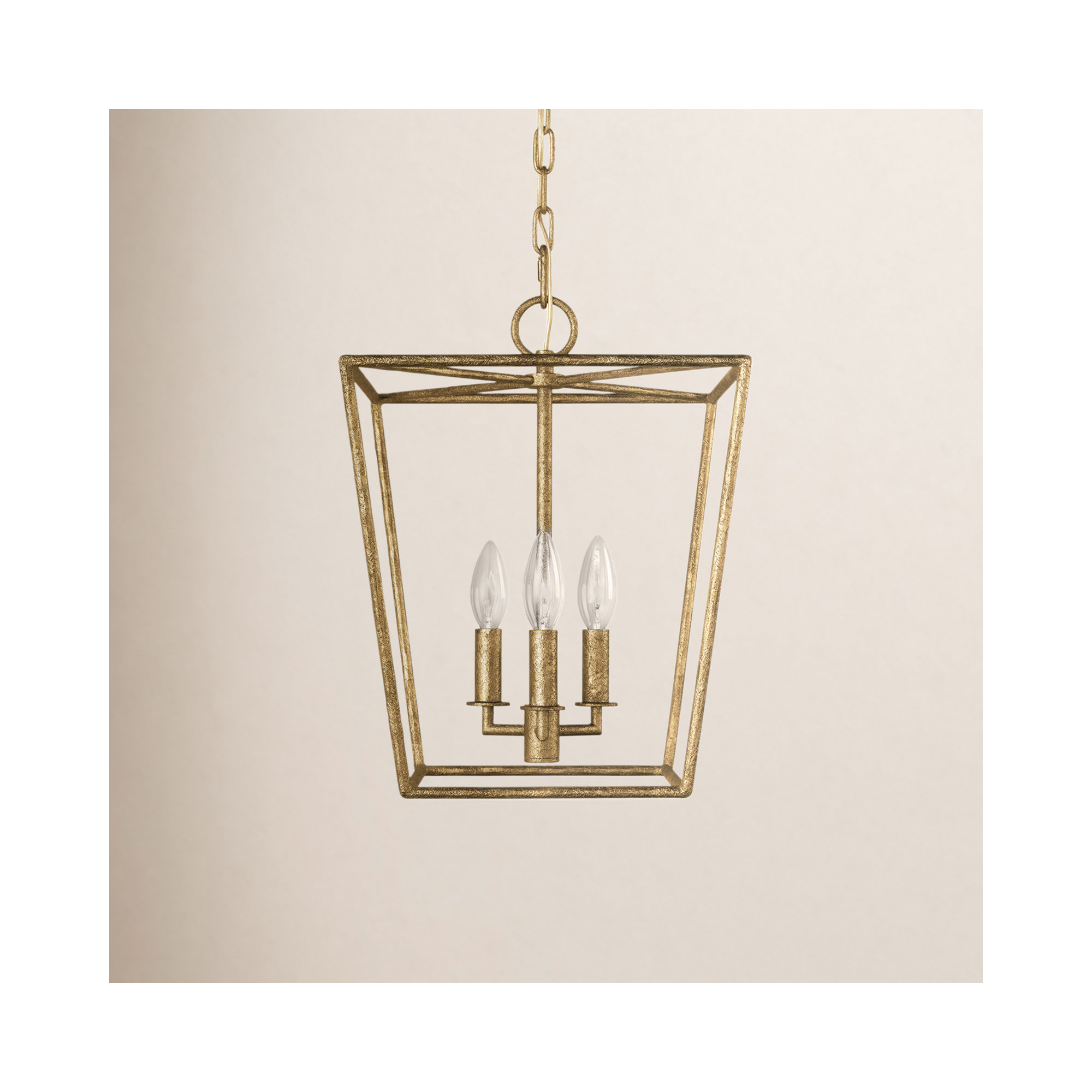 Ellen Degeneres Maribel 3 Light Dining Room Entry Hallway Pendant, Casted Gild