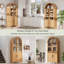 Armoire de cuisine autoportante de 71 po de hauteur, armoire arquée avec 4 portes, tablettes réglables, tiroir caché et porte vitrée, pour la cuisine, la salle à manger-1875879342