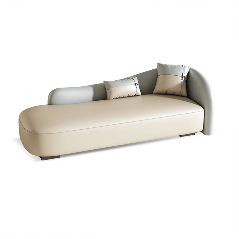 Banc rembourré blanc crème, Creamy White/Blue/Black, 30.71" H x 78.74" W x 30.71" D