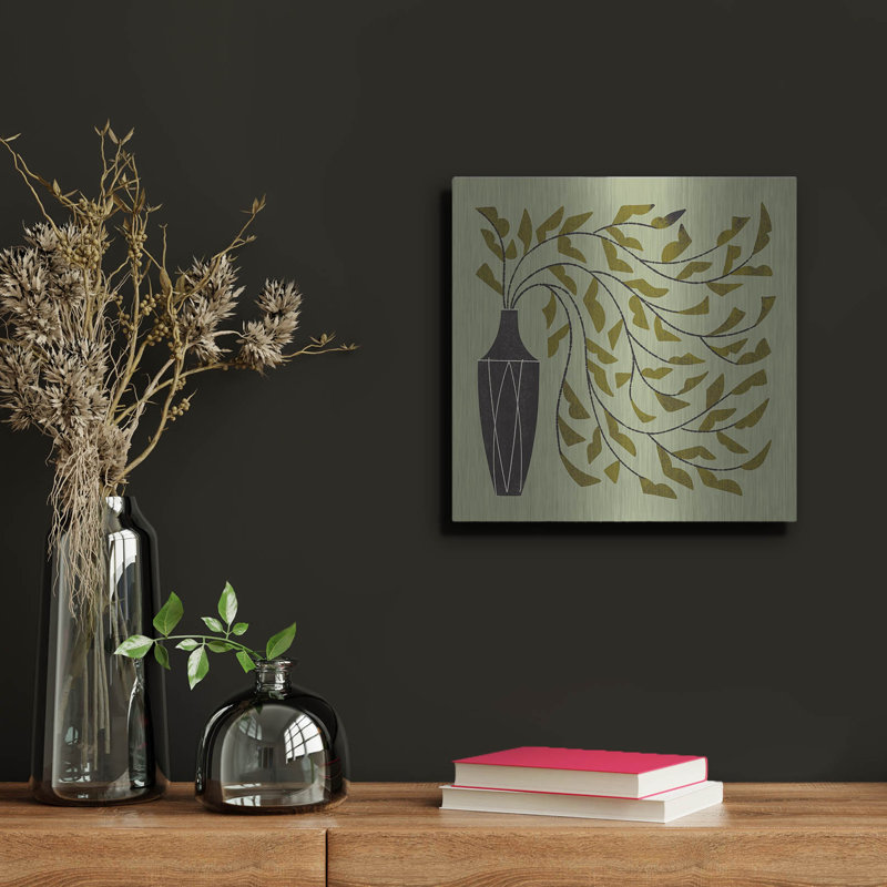 Art mural en métal luxueux «Many Leafed Bouquet» par Renea L. Thull, 12 po x 12 po, H 12 po x l 12 po